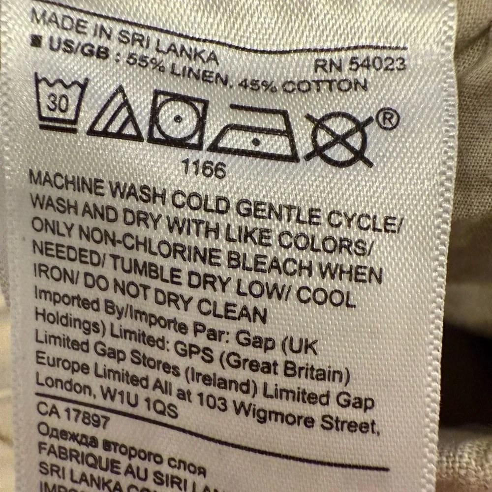Banana Republic Beige Pull On High Rise Linen Cotton Drawstring Pockets NWT XL - Picture 6 of 9